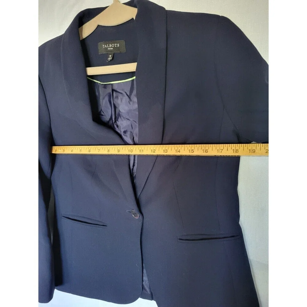 Talbots Blazer Women 8P  Navy Blue Single Button